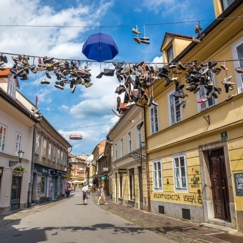 The hanging shoes, Ljubljana